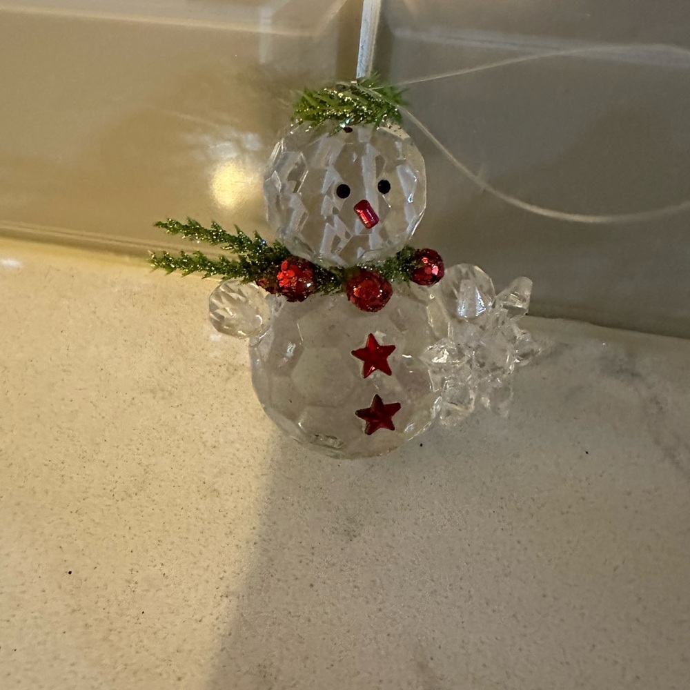 Ganz Snowman Christmas Tree‎ Ornament 2.5 Inch Clear
